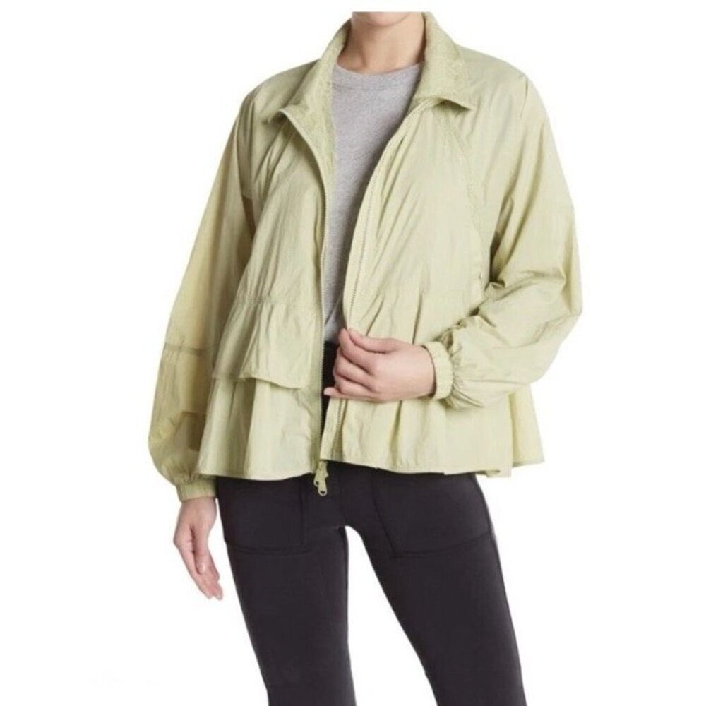 Free People FP Movement Rain Check Packable Waterproof Jacket Light Green Small
